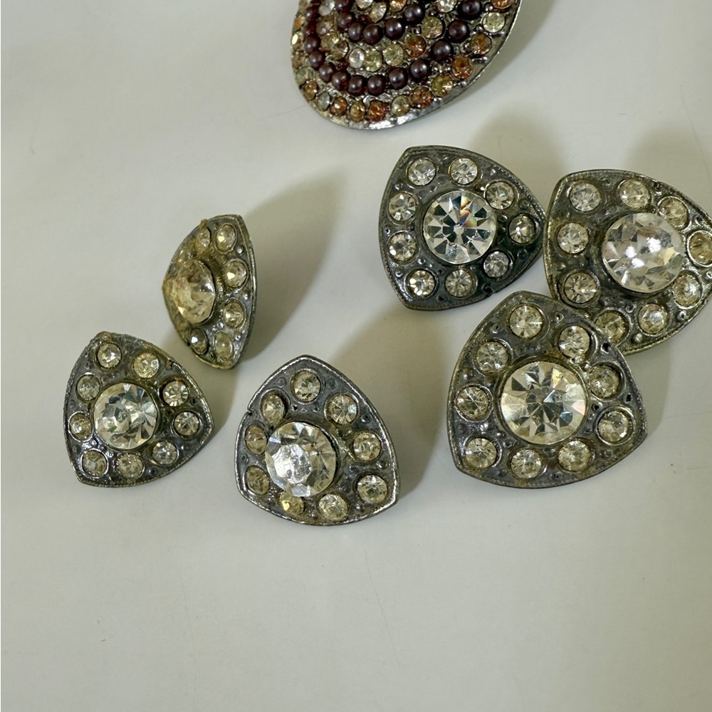 Vintage Rhinestone Button Set - Picture 3 of 4
